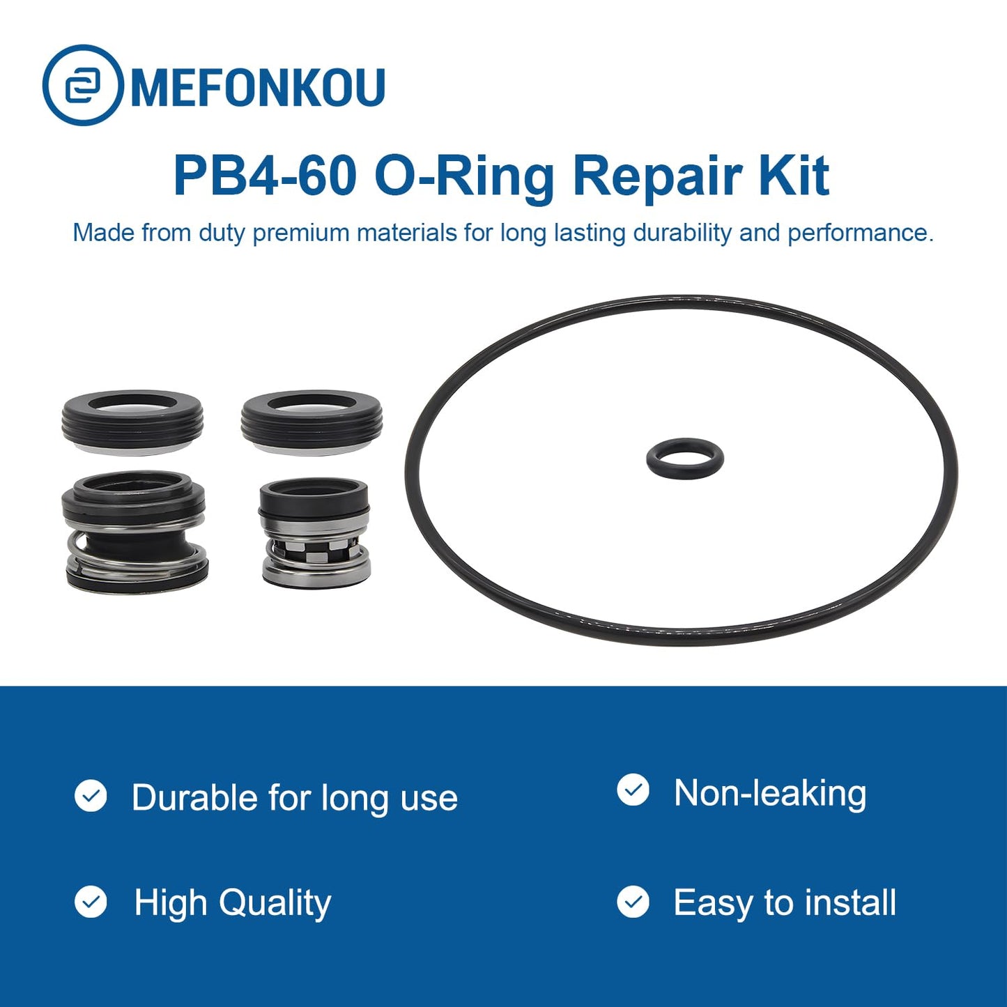 MEFONKOU PB4-60 O-Ring Repair Seal Kit & Shaft Pump Compatible with Polaris Booster 3/4” HP 2012-Current Pool Pump