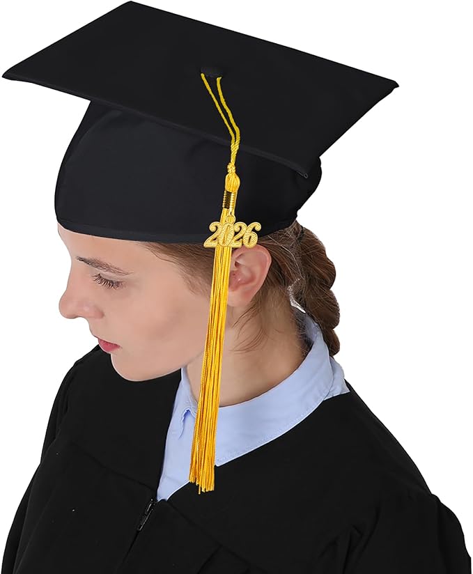 GraduationMall Matte Graduation Cap with 2026 Tassel for High School & Bachelor