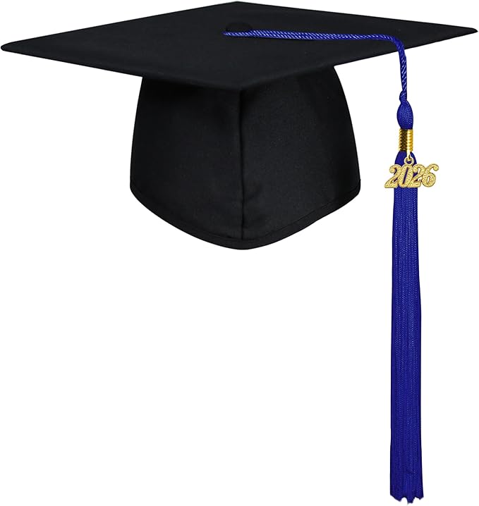 GraduatePro Matte Graduation Cap with 2026 Tassel for Adults High School and Bachelor Master 12 Colors