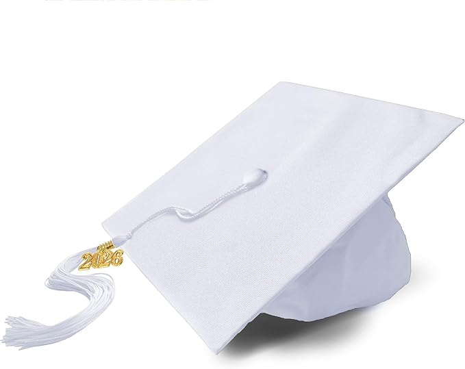 Graduation Cap with 2026 Tassel Year Charm Black Graduation Cap for High School & Bachelor