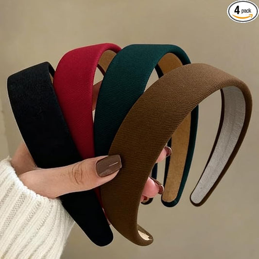 Huachi Headbands for Women Non Slip Trendy Headbands for Women’s Hair 1 inch Wide Cute Headband for Girls, Christmas Head Bands Elastic Hair Bands for Womens Fashion Accessories for Women 4PCS