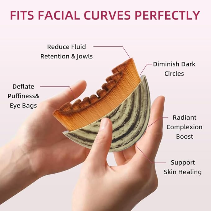 Lymphatic Contour Face Brush,Gua Sha Brush for Facial Contouring and Lymphatic Drainage Perfect for Jawline Sculpting and Reducing Puffiness