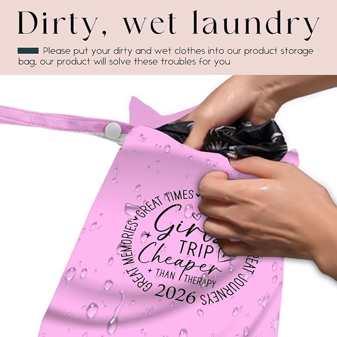 Girls Trip Gifts Wet Dry Bag, Beach Bag Wet Bag Favors, for Swimsuit Toiletry Travel Essentials For Women Aloha Bags, Beach Travel Gym Laundry bags for Dirty Diaper Swimsuit Gifts (Pink)