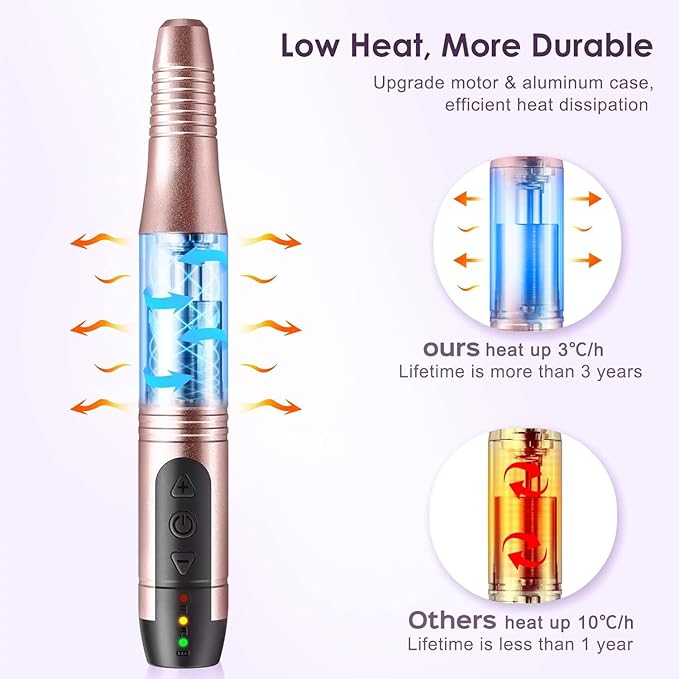 COSLUS C20 Cordless Nail Drill Electric File: Professional for Acrylic Gel Dip Powder Nails Portable Nail Drill Machine Kit for Manicure Pedicure Nail Set with Everything Rechargeable Lightweight