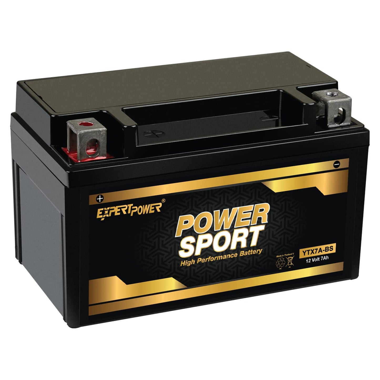 ExpertPower YTX7A-BS - 12V 7Ah AGM Motorcycle Battery, for ATV, 4 Wheeler, 180 CCA Powersports Batteries, SLA Dirt Bike, Scooter, ATV Battery Compatible with People 150CC, QuadRacer 450CC
