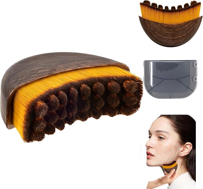 Lymphatic Contour Face Brush, Dry Face Brush for Lymphatic Drainage Massager -Anti-Puffiness, Lift, Chin & Jawline Sculpting (1PCS Soft Gua Sha Brush)