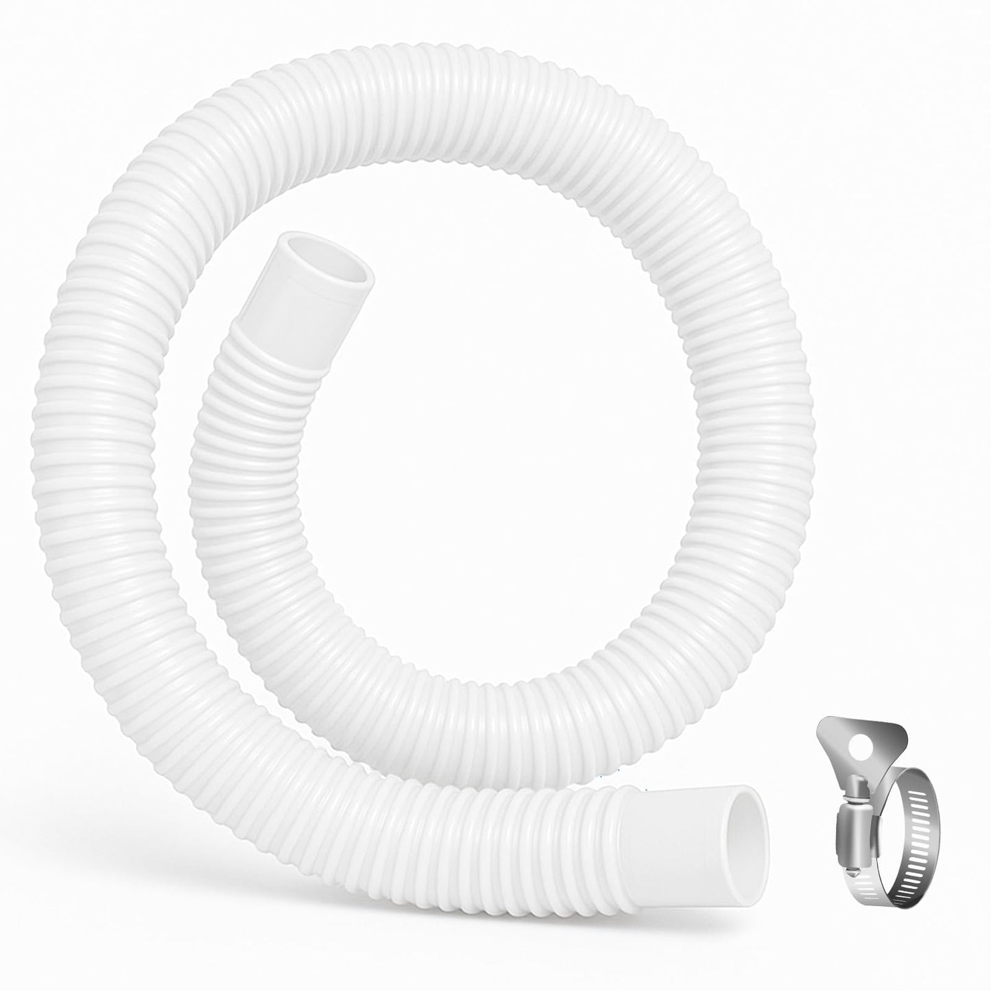 Homyplaza Replacement Pool Hoses for Above Ground Pools, 4 Pack, 1-1/4" Diameter x 59" Length, Includes 8 Metal Clamps, Compatible with All 1.25" Pool Filter Pumps