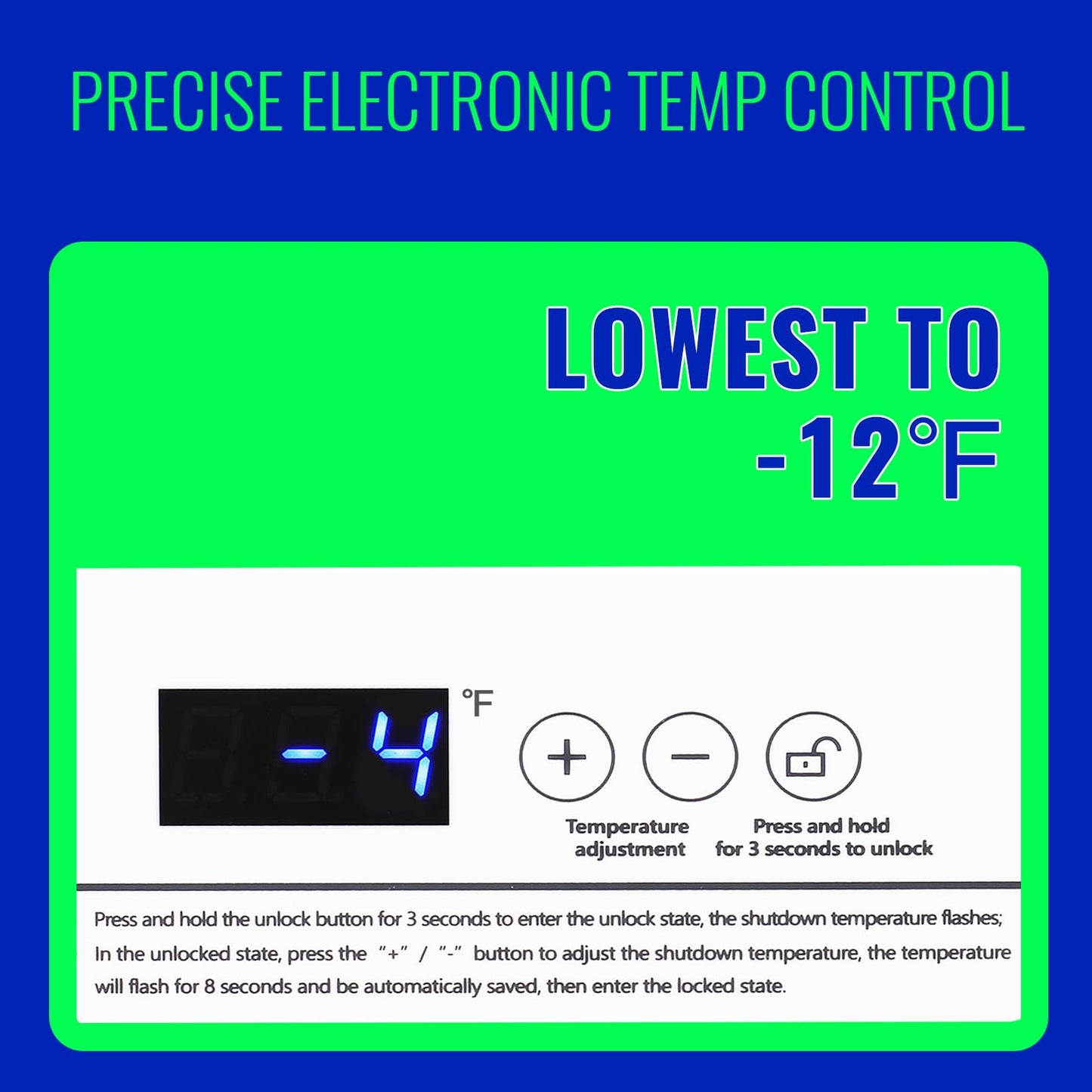 DEMULLER 3.5 Cu.ft Chest Freezer with Electronic Panel, Accurate Temperature Display to 1 ℉, White Deep Freezing Machine with 2 Removable Baskets, Compact Size for Any Space