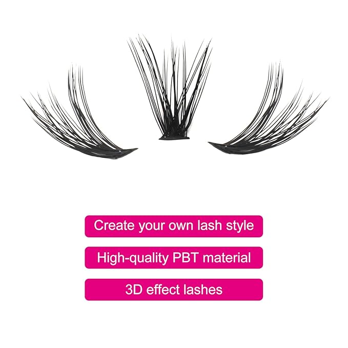 Individual Lashes 10D 20D 30D 40D Lash Clusters Extensions Wispy Cluster Lashes Natural Look Eyelash Clusters Individual Lash Extension Supplies (40D-0.07D, 15mm)
