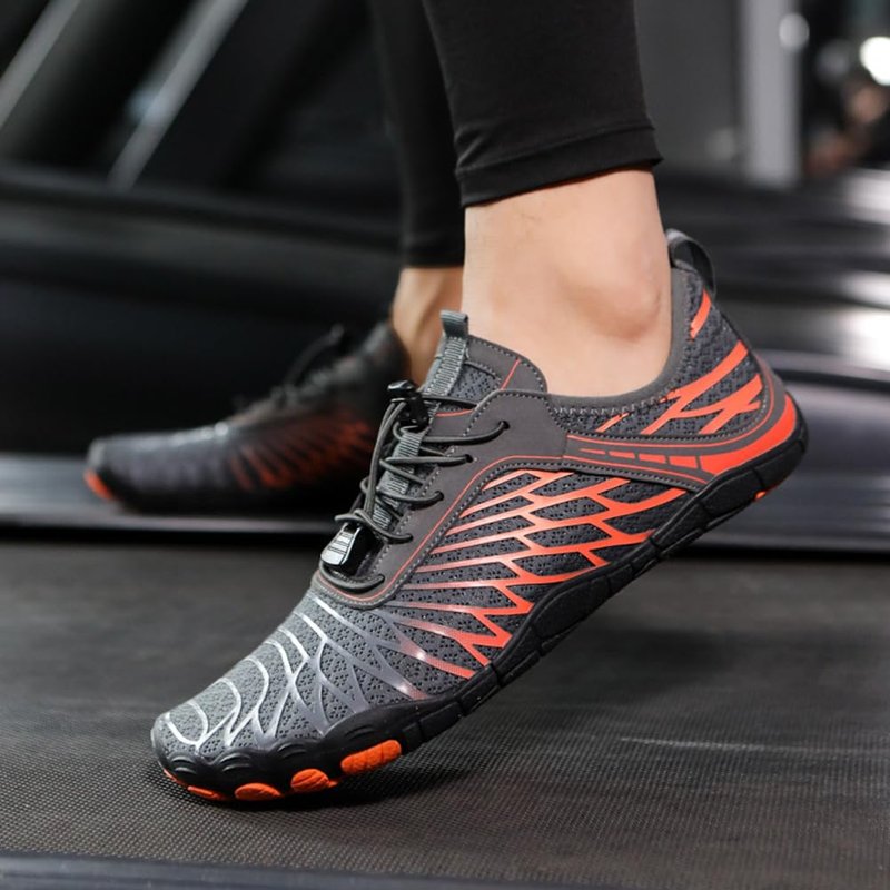 ELETON Barefoot Shoes Women Men Footwear, Wide Toe Box Hiking Zero Drop Non-Slip Quick-Dry River Boat Pool Beach Water Shoes, Lightweight Swimming Running Walking Sneakers Unisex Orange