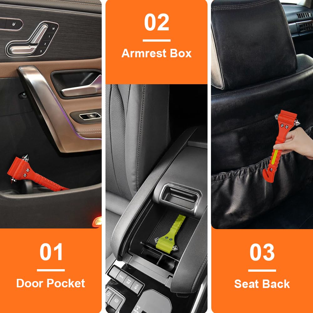 10 PCS Car Safety Hammer Emergency Escape Tool Auto Car Window Glass Hammer Breaker and Seat Belt Cutter Escape 2-in-1 for Family Rescue & Auto Emergency Escape Tools