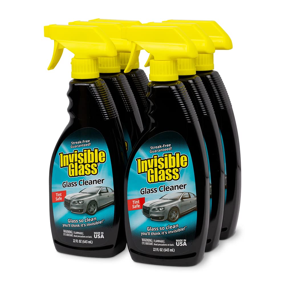 Invisible Glass 92164-6PK Premium Glass Cleaner Spray for Car Windshields and Windows, Automotive and Home Window Cleaner, Streak-Free, Ammonia-Free, Tint-Safe – 22 fl oz (Pack of 6)