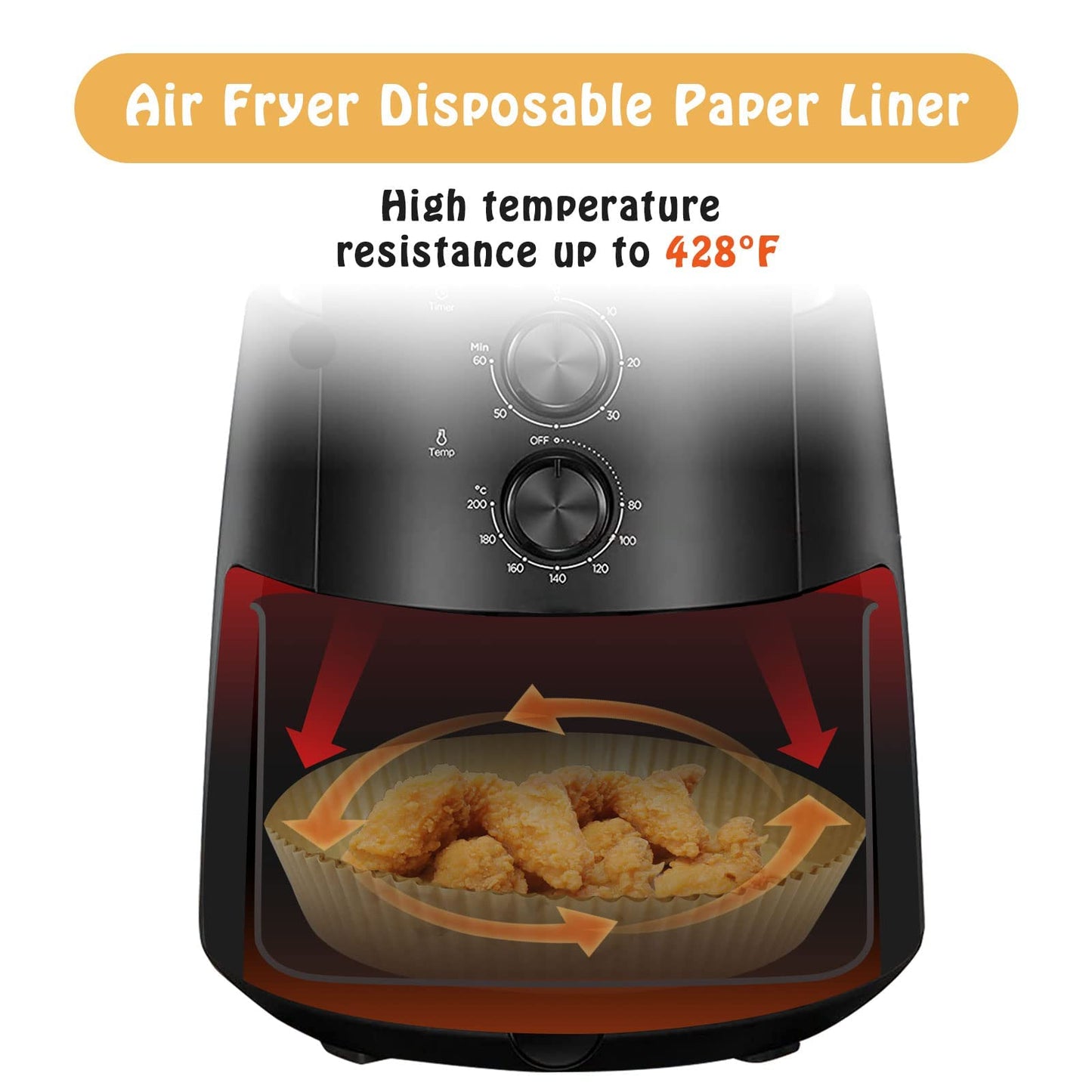 SIUDANGKA 200 Pcs Air Fryer Liners - Disposable Parchment Paper Sheets for Ninja Air Fryer AF101 & AF150 XL