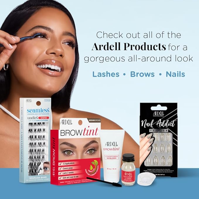 Ardell Seamless Underlash Extensions Refill - Faux Mink Undies, Customizable Individual Lash Clusters, Natural Looking Lashes, DIY Cluster Eyelash Extension, 32 Assorted Lengths