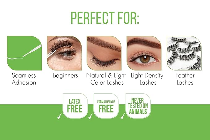 DUO Brush-On Clear Lash Glue –Waterproof Strip Lash Adhesive with Vitamins A, C & E, Long Lasting Eyelash Glue, 0.18 oz, 2 Pack