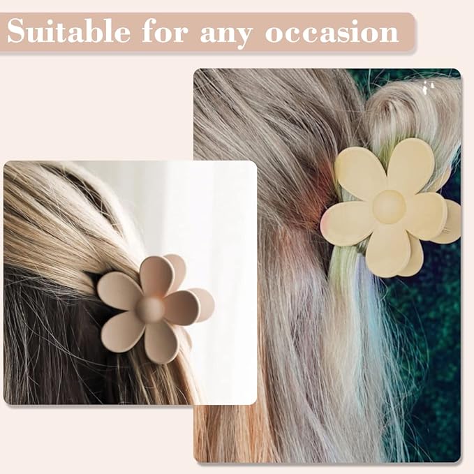 9 PCS Matte Hair Clips Set: Large Non-Slip Metal Claw Clips for Women's Thick & Thin Hair, 9 Styles with Strong Hold in Brown Color