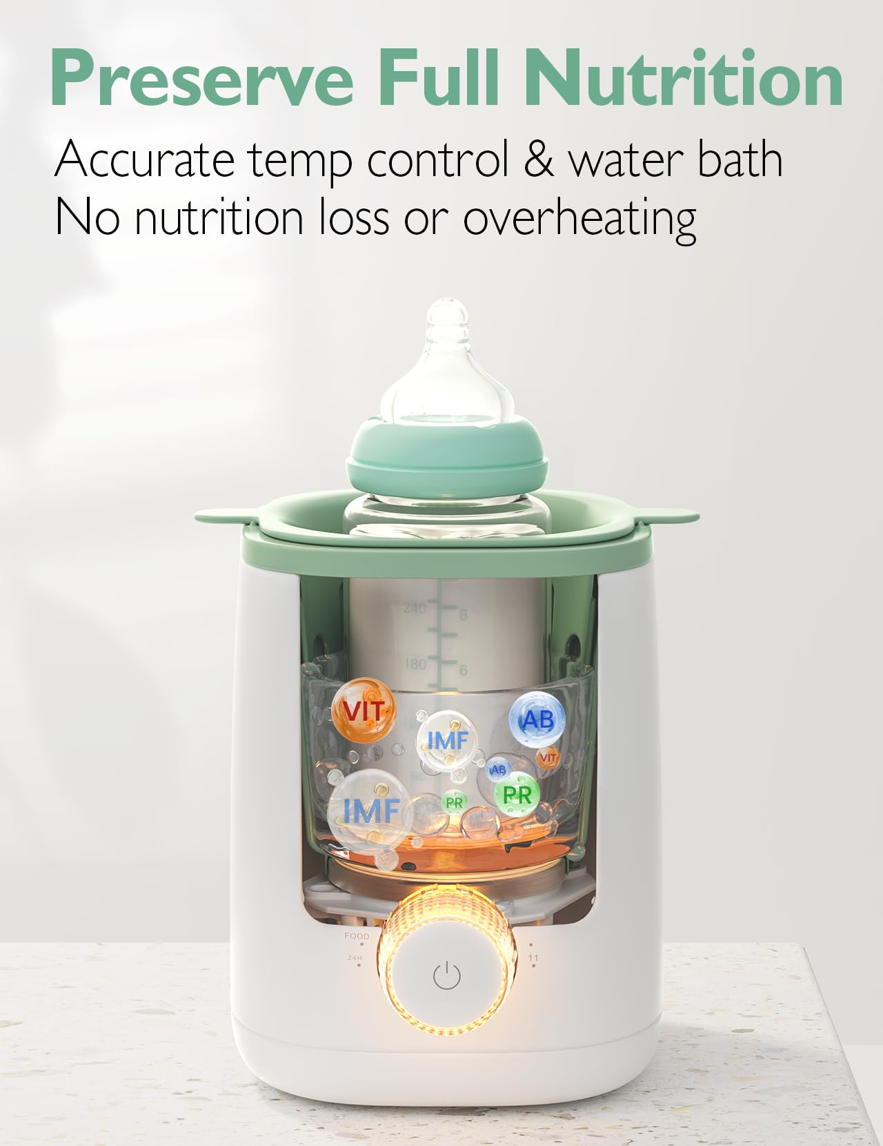 Momcozy Baby Bottle Warmer for Breast Milk Formula Food, Fullest Nutrients Preserved, Fast Heat, Night Light for Nighttime Breastfeeding, One-Touch Easy Use, Newborn Essentials Supplies Gift for Mom