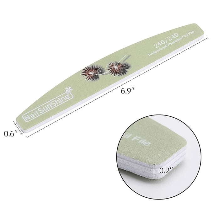 25 Pieces Nail Files and Buffers Mixed Grit, 100/120/150/180/240 Grits Reusable Emery Boards for Acrylic Files and Natural Nails