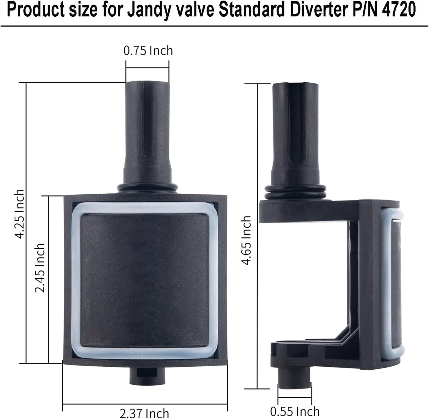 ATIE 2-Port/3-Port Pool Valve Rebuild Complete Kit Compatible with Jandy 2-way/3-way 4715, 4716, 4717 Valve and Gray Valves with Diverter Valve 4720, Cover 4606, Handle 7433 (1 Pack)