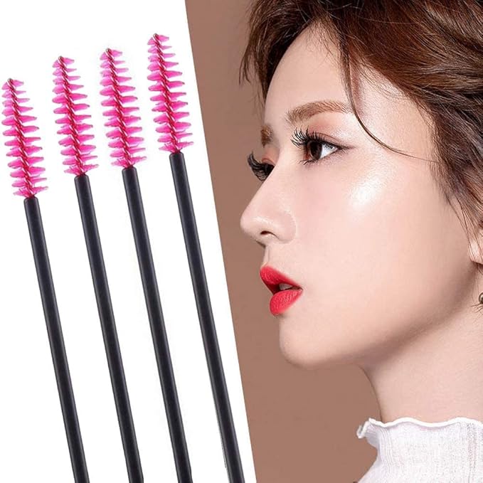 Pimoys 100 pcs Disposable Eyelash Mascara Brushes, Wands Applicator Eyebrow Brush Makeup Kit, Eyebrow Castor Oil Brush Makeup Tool