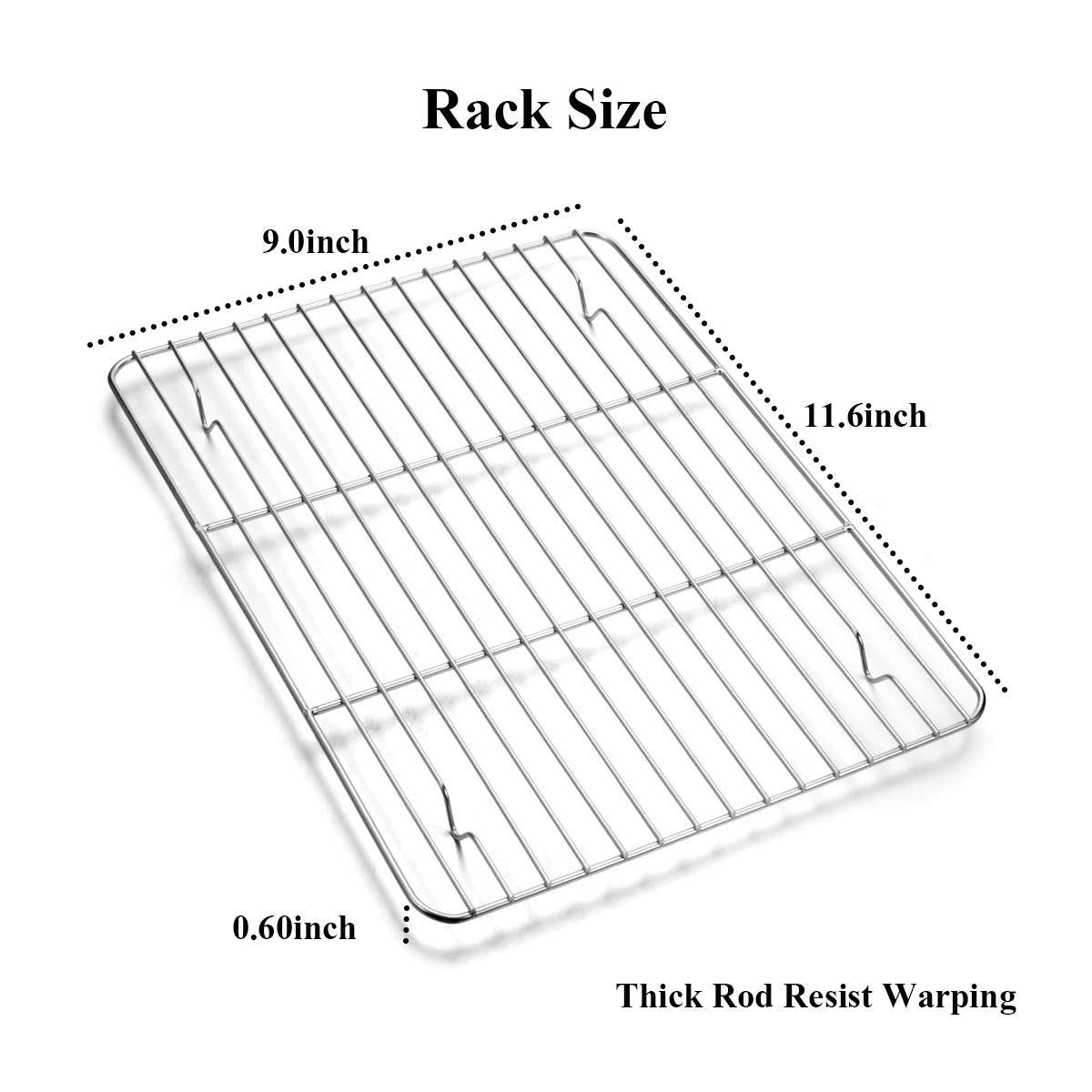 Wildone Baking Sheet with Rack Set [2 Sheets + 2 Racks], Stainless Steel Cookie Pan baking Tray with Cooling Rack, Size 12 x 10 x 1 Inch, Non Toxic & Heavy Duty & Easy Clean