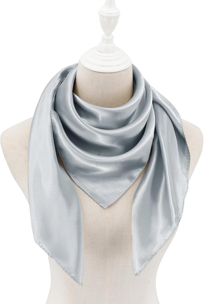 vimate 35" Square Silk Like Head Scarf - Women's Fashion Satin Scarf Bandana for Hair Wrapping at Night.