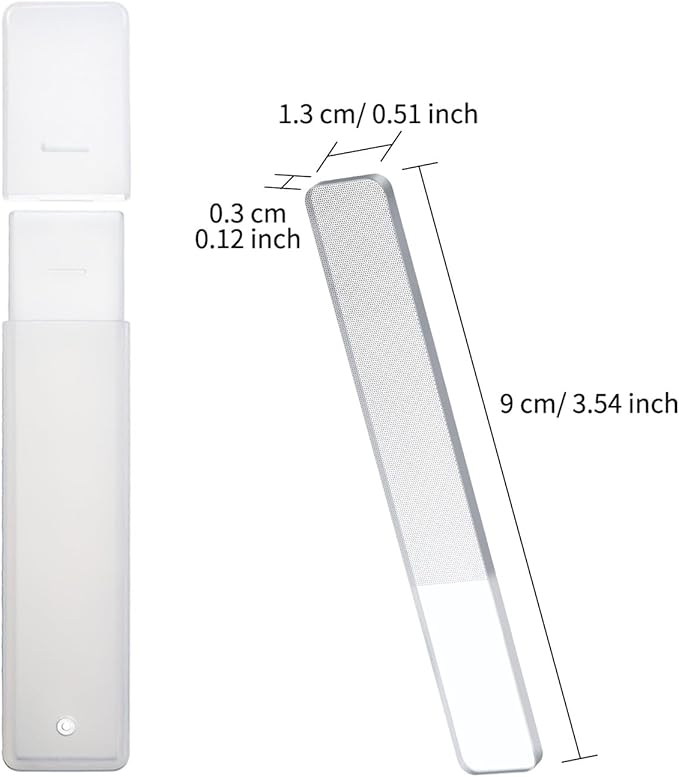 Mudder 4 Pack Glass Nail File Shiner Files Kit Crystal Nail Buffer Polisher with Case Manicure Tools for Natural Nails Women Shaping Buffing and Polishing