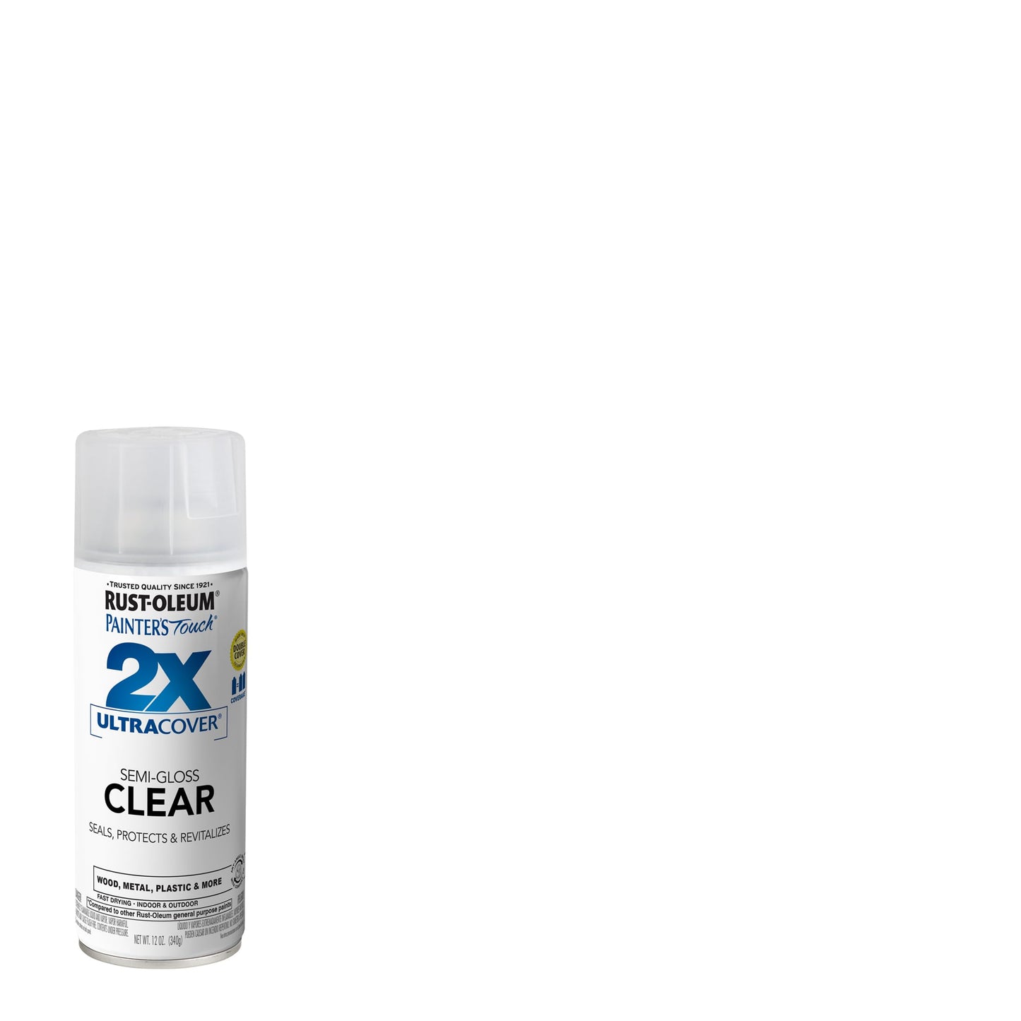 Rust-Oleum 249859-2PK Painter's Touch 2X Ultra Cover Spray Paint, 12 oz, Semi-Gloss Clear, 2 Pack