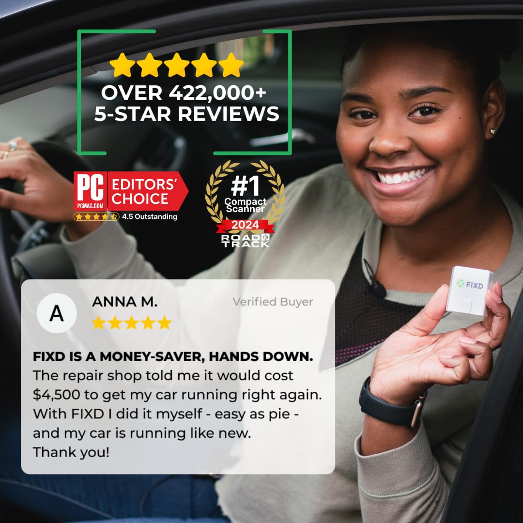 FIXD Bluetooth OBD2 Scanner for iPhone & Android - Diagnostic Scan Tool for Repairs and Car Buying - Check Engine Code Reader & Enhanced Codes - (2 Pack w/Free 14-Day FIXD Premium Bundle)