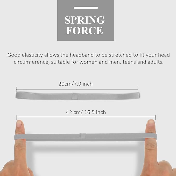 4 Pieces Elastic Sports Headbands Thick Non-Slip Hair Bands for Women and Men