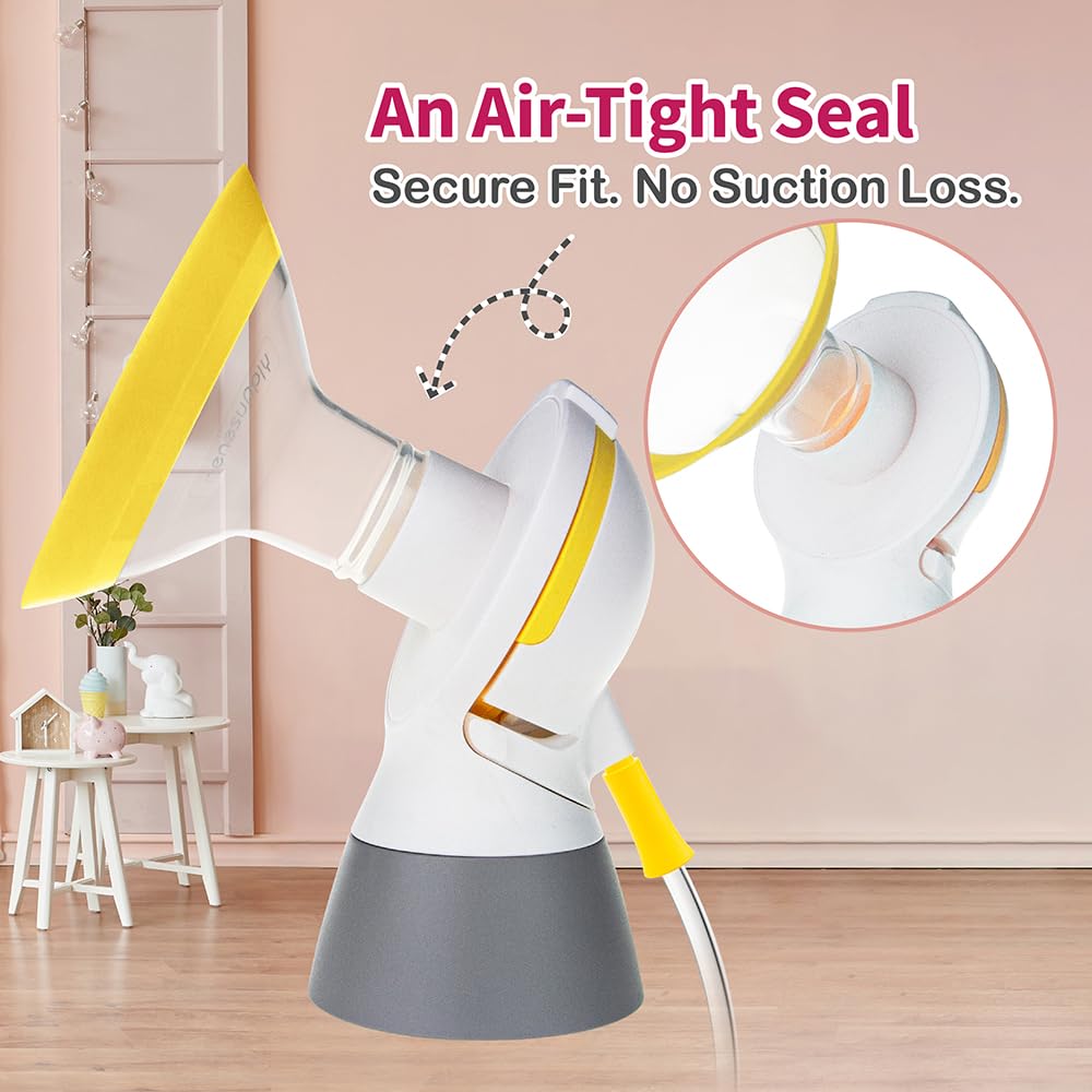 Nenesupply 17mm Oval Flanges Compatible with Medela Breast Pump Parts Replace 17mm Medela Flange Accessories. Work with Pump in Style Parts Symphony Parts Swing Maxi Harmony and Personalfit Flex