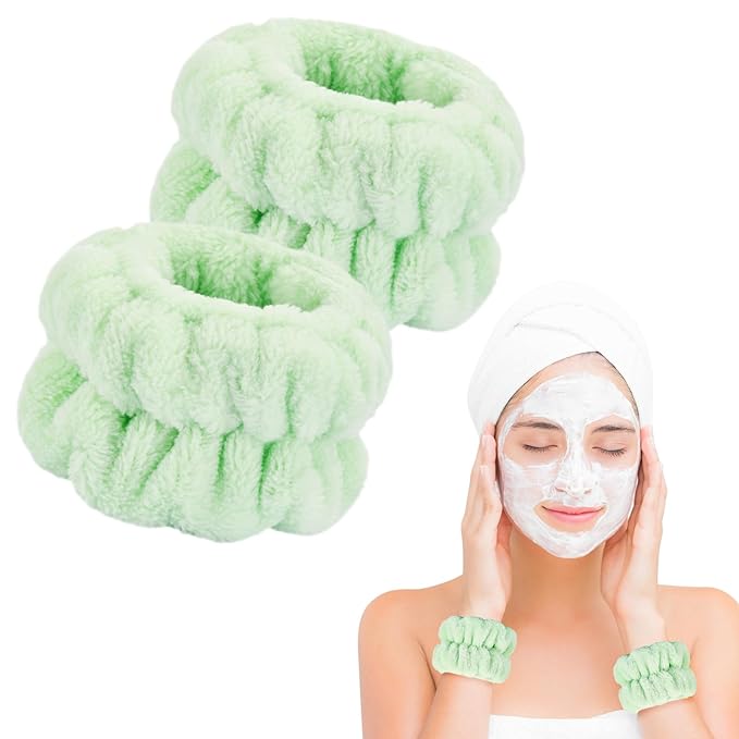 2 Pcs Wrist Bands for Washing Face, Microfiber Wrist Towels for Washing Face, Spa Wristbands for Washing Face, Face Wash Wristbands, Arm Bands for Washing Face for Woman and Children