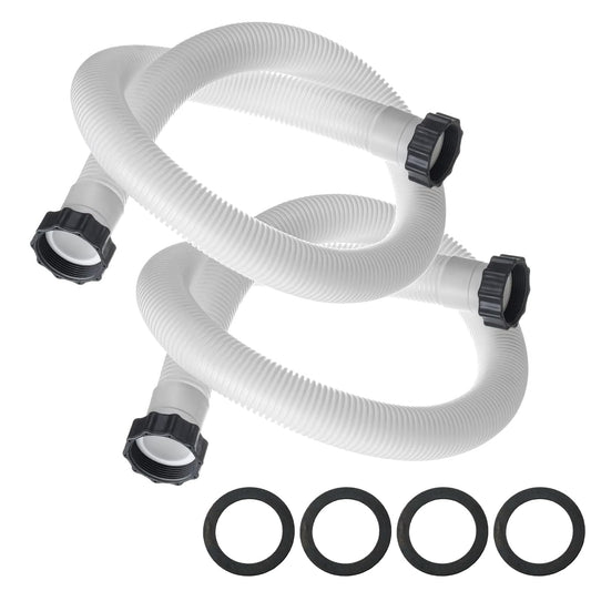 1.5" Pool Pump Hose for Coleman Intex, 1.5 inch Pool Hoses for Above Ground Pools 29060E Pool Filter Hoses for Sand Filter Pumps & Saltwater Systems, 59" Long Replacement Hoses (2 Pack)