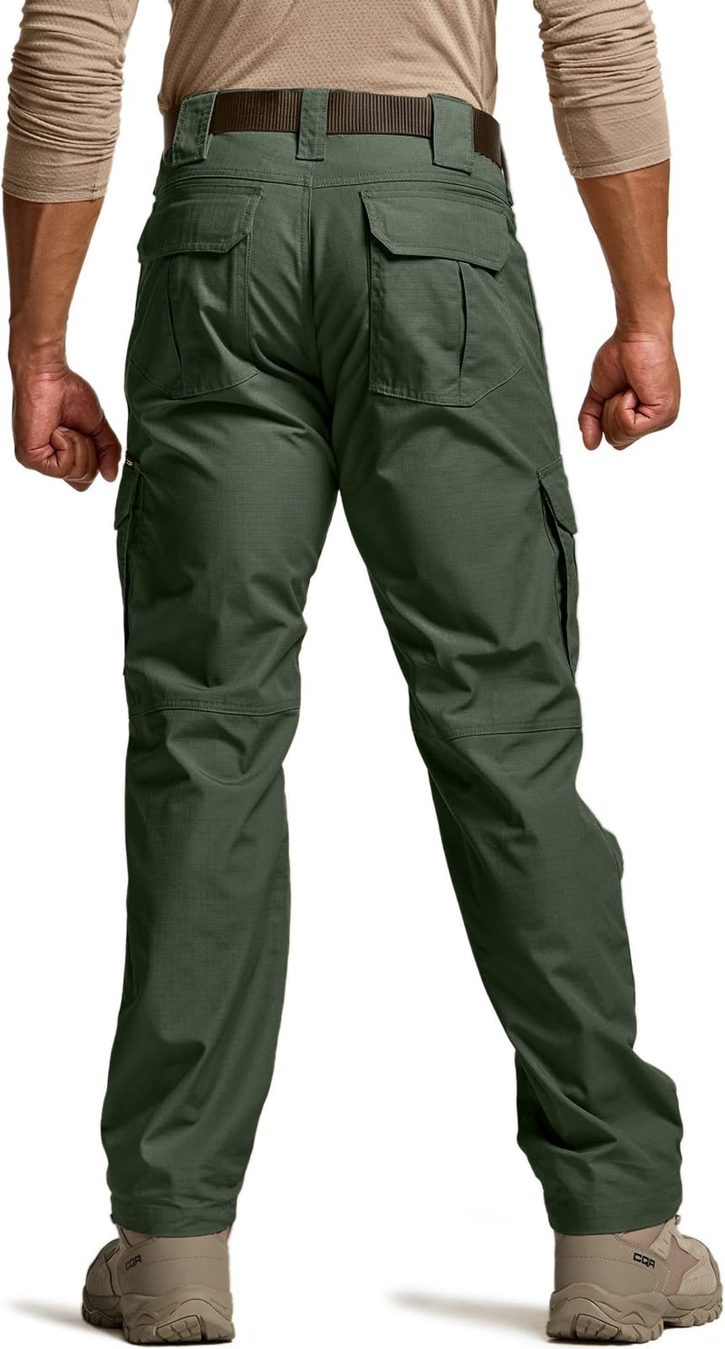 CQR Men's Tactical Pants, Water Resistant Ripstop Cargo Pants, Lightweight EDC Work Hiking Pants, Outdoor Apparel, Raider Mag Green Kelp, 42W x 32L