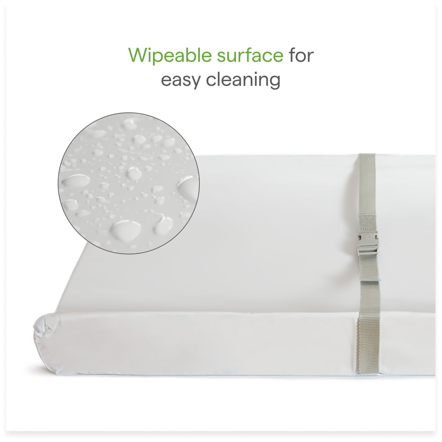 Munchkin Secure Grip Baby Diaper Changing Pad for Dresser, Waterproof and Wipeable, Contoured, Standard Size (14.75" x 31"), White