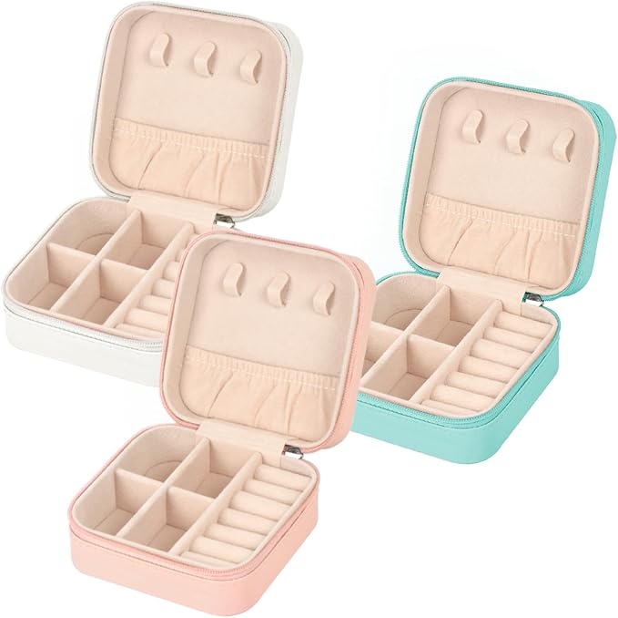 Travel Jewelry Case Small Jewelry Box Jewelry Organizer Storage Case Portable PU Leather Mini Jewelry Travel Case for Girls Womens Earring, Necklace, Rings,Bracelets