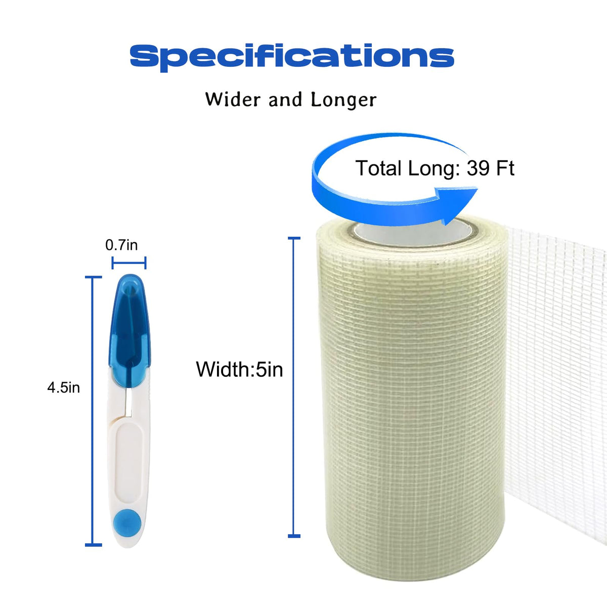 Daiphelim 5 in x 39FT RV Awning Repair Tape Kit – Heavy Duty Waterproof Tear Repair Patch for Tarp, Canvas, Tent, Fabric, Canopy, Boat Covers, Sail – Clear Reinforced Fiberglass Repair Tape