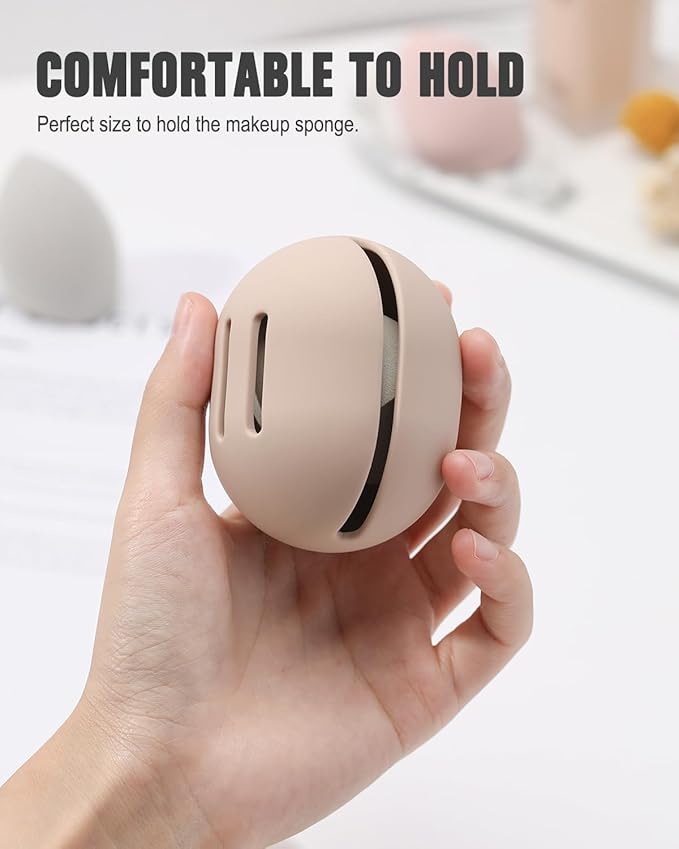 FERYES 2 PCS Makeup Sponge Holder Ã¢ÂÂ Shatterproof Eco-Friendly Silicone Beauty Make Up Blender Case for Travel