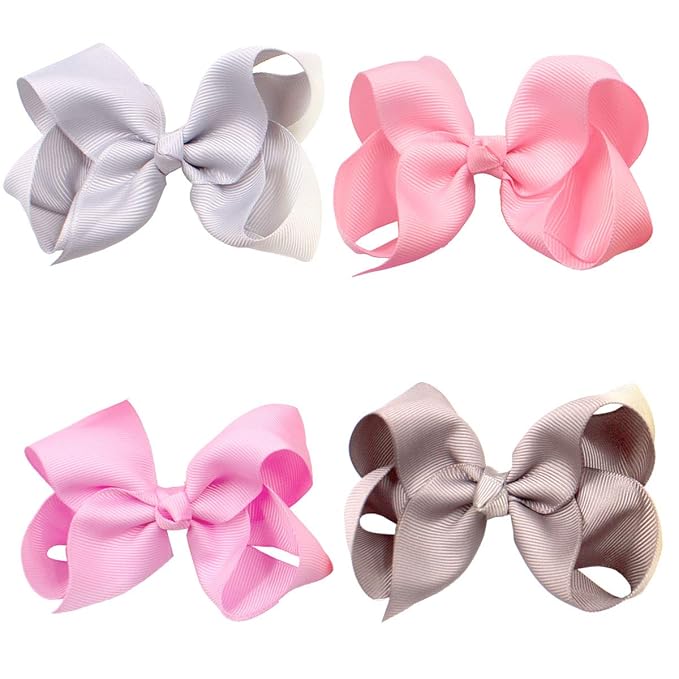 JOYOYO 40Pcs 4.5" Hair Bows Alligator Clips Grosgrain Ribbon Big Bows Clips For Girls Toddlers Kids Children