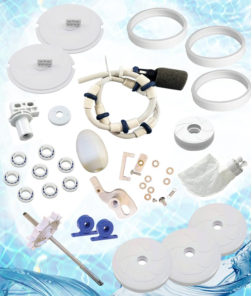 FibroPool Rebuild Kit for Polaris 280 White - Includes Wheels, Turbine, Bearings, Tail, Head Float, Bag, Swing Axle and Scrubber to Tune Up Automatic Cleaners - Not Compatible 360 or 380