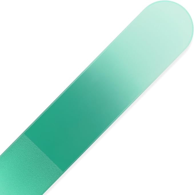 Mont Bleu Rainbow Crystal Nail File in Black Pouch - Czech Tempered Glass - Handmade in Bohemia (Czech Republic)