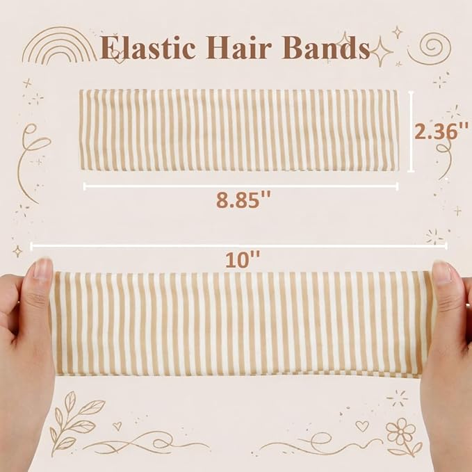 TERSE Stripe Headbands for Women Trendy Hair Accessories: Cute Head Bands for Women's Hair Fashion Hairbands 6PCS