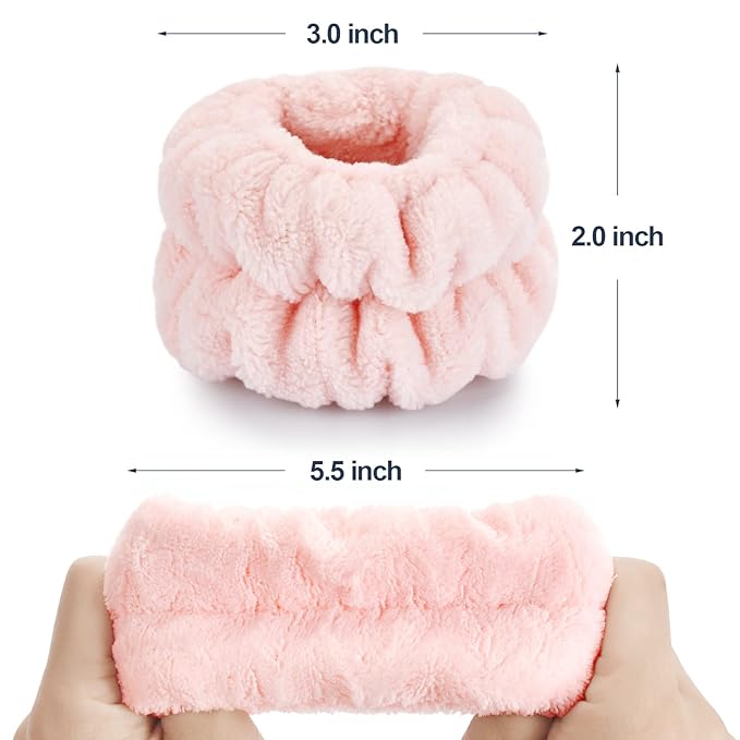 4 Pcs Wrist Bands for Washing Face-Dorbetar, Microfiber Wrist Towels for Washing Face, Spa Wristbands for Washing Face, Face Wash Wristbands, Arm Bands for Washing Face for Woman and Children