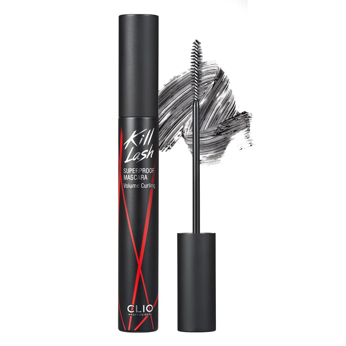 CLIO Kill Lash Superproof Mascara, Waterproof Volumizing Mascara with Curved Brush, Buildable Fullness, Smudge-Resistant Long Wear, Lifted Curl and Clean Definition (002 Volume Curling)