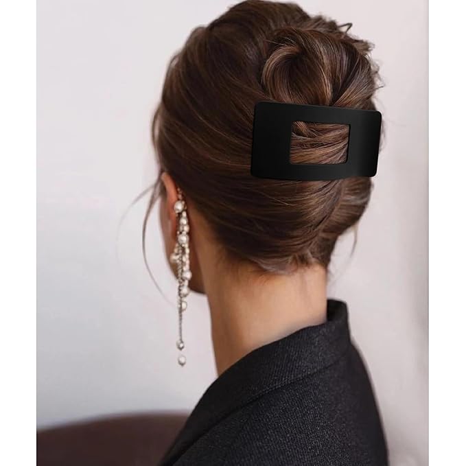 Velscrun Flat Hair Clips for Women Girls, Matte Lay Flat Claw Clips, Strong Hold Large Side Hair Clip All Hair Types, French Duck Billed Non Slip Grip Daily Styling Matte Nature Hair Jaw Claw Clip