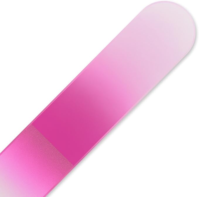 Mont Bleu Rainbow Crystal Nail File in Black Pouch - Small/Purse Size - Czech Tempered Glass - Handmade in Bohemia (Czech Republic)