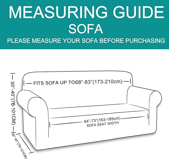 U-NICE HOME Stretch Couch Cover Sofa Cover Sofa Slipcover Furniture Protector for 3 Cushion Couch Sofa Pet Friendly(Sofa, Orange)