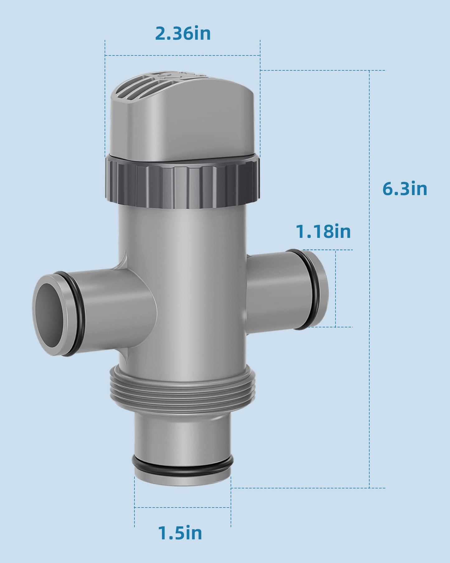 SHAPON Dual Split Hose Plunger Valve Compatible with Intex Pool Parts and Accessories Replacement for Above Ground Swimming Pool and Pool Filter Pump (1 Pack)