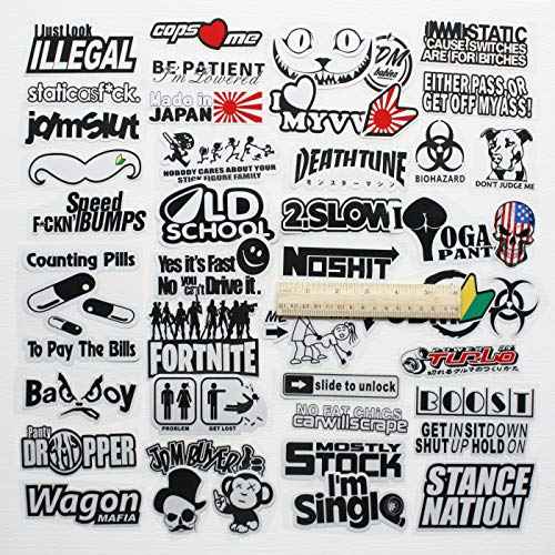 JDM Race Car Decals - Japanese JDM Reflex Hard Hat Stickers - Funny Adult Stickers