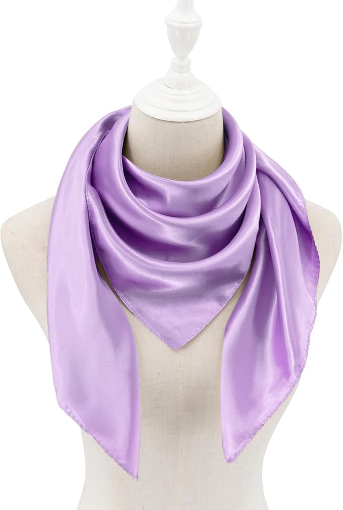 vimate 35" Square Silk Like Head Scarf - Women's Fashion Satin Scarf Bandana for Hair Wrapping at Night.